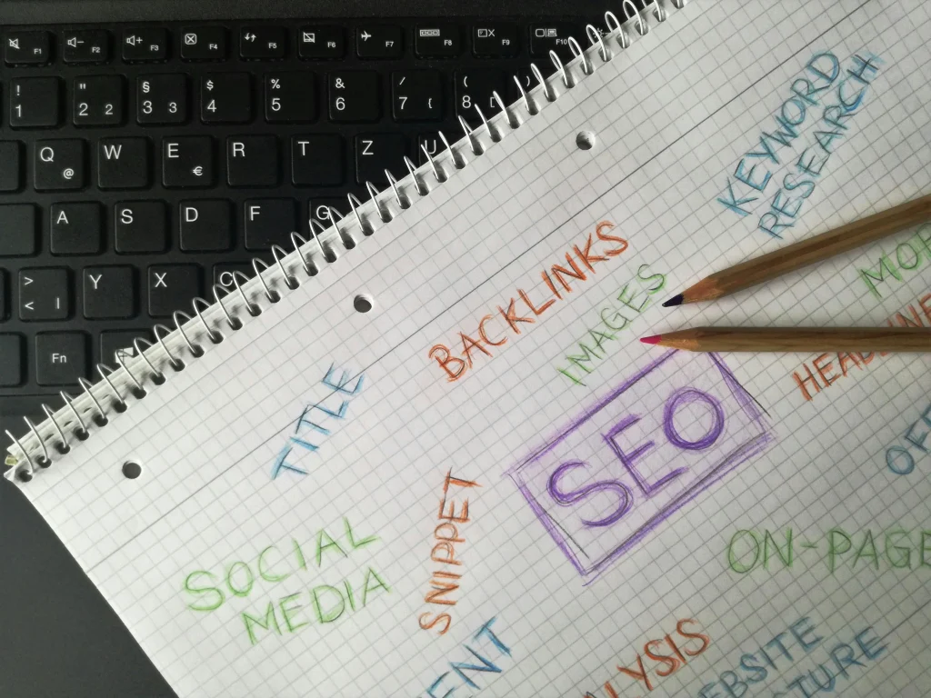 SEO Ranking concept written on a pad paper
